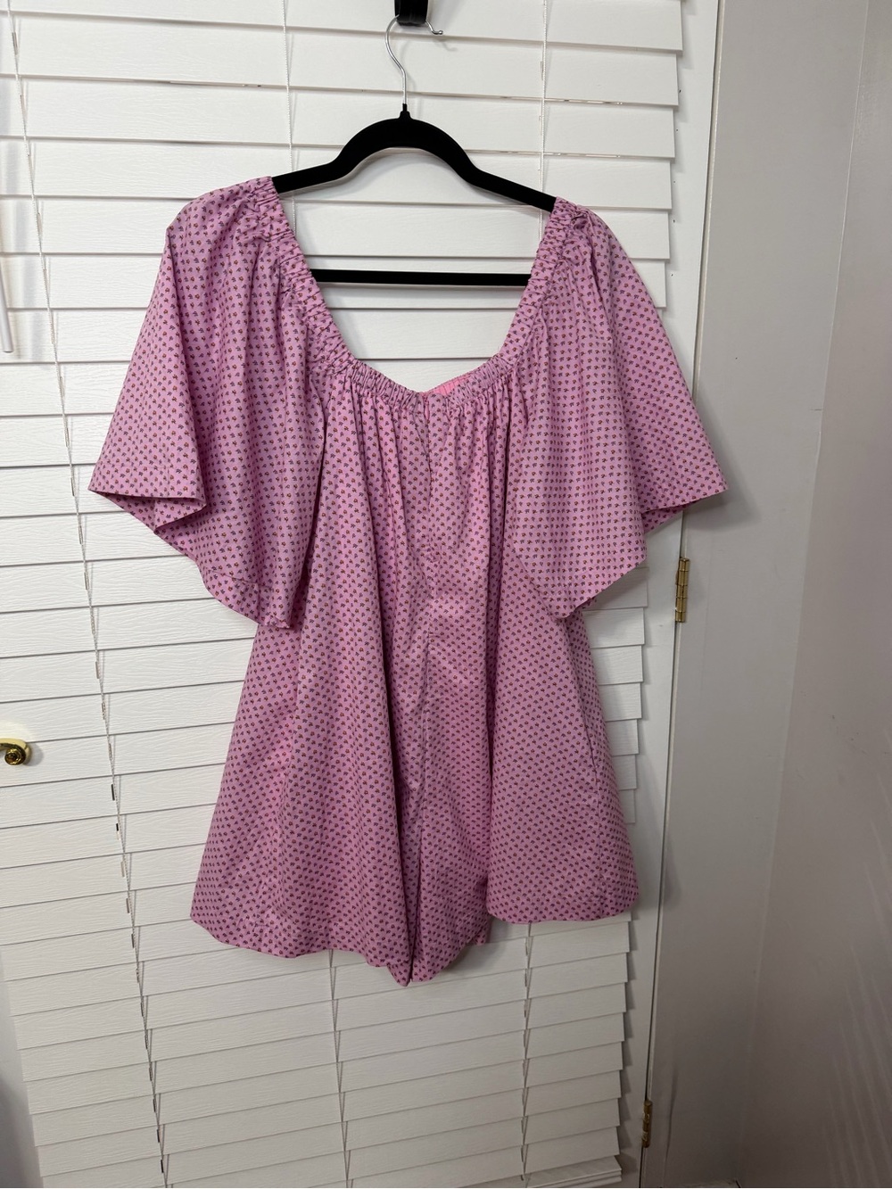 MARBLE Pink Floral Tie-Neck romper with pockets